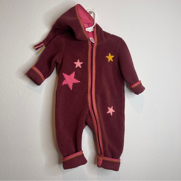hanna andersson fleece bunting coat romper